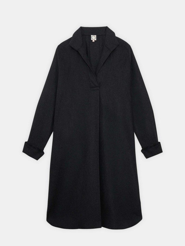 Robe grise ample en laine et cachemire - Noella - Ines de la Fressange