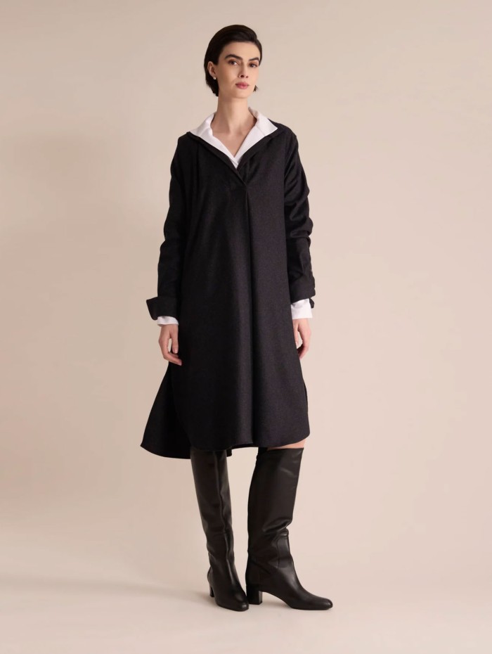 Robe grise ample en laine et cachemire - Noella - Ines de la Fressange