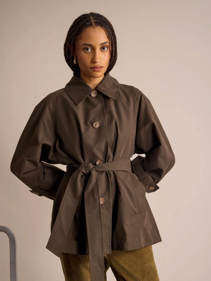Trench court ceinturé kaki - Tess - Ines de la Fressange