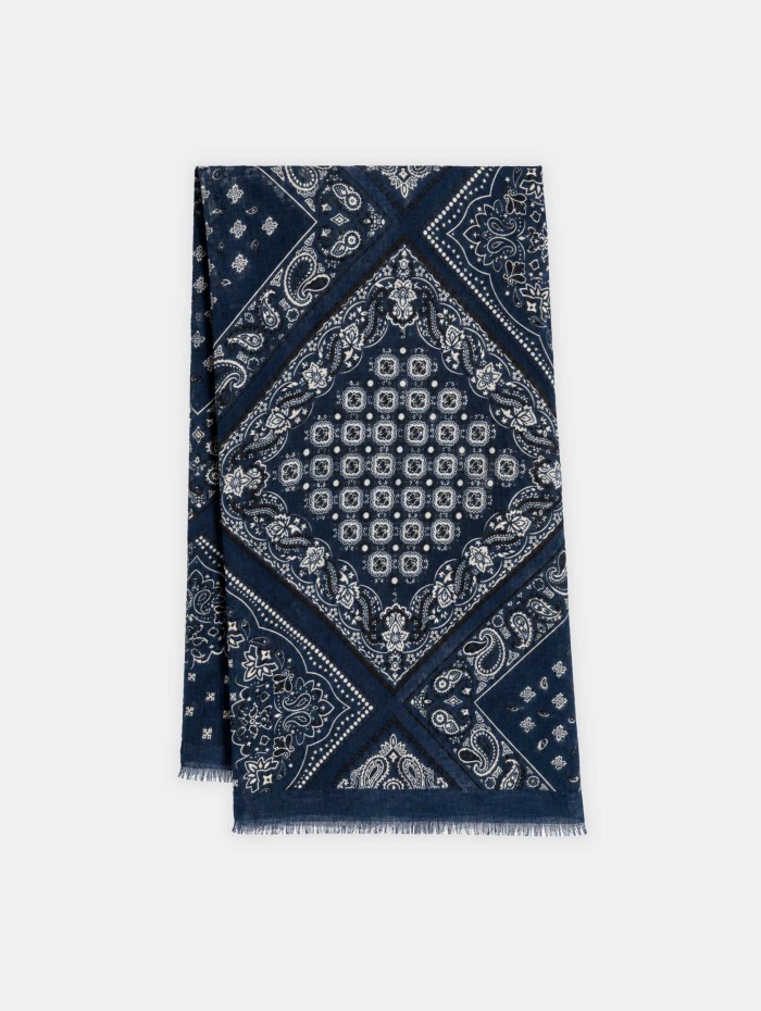 Écharpe femme bleu marine bandana - Louise - 26 Avenue