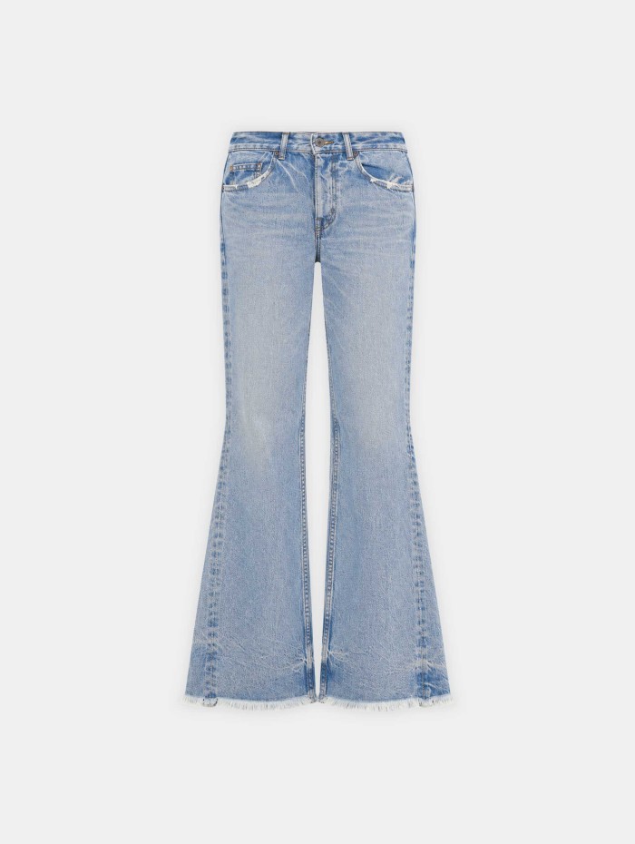 Jean low rise straight flare - Kushiro - Boro denim