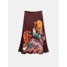 Jupe midi fluide à motifs bordeaux - Gonna - Stella Jean