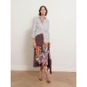 Jupe midi fluide à motifs bordeaux - Gonna - Stella Jean