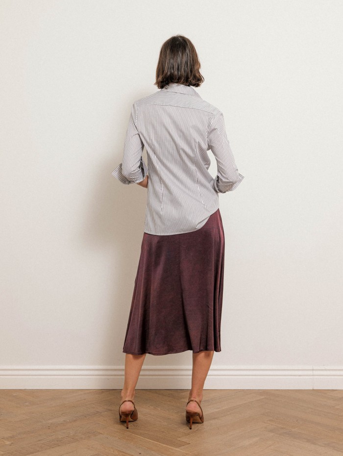 Jupe midi fluide à motifs bordeaux - Gonna - Stella Jean
