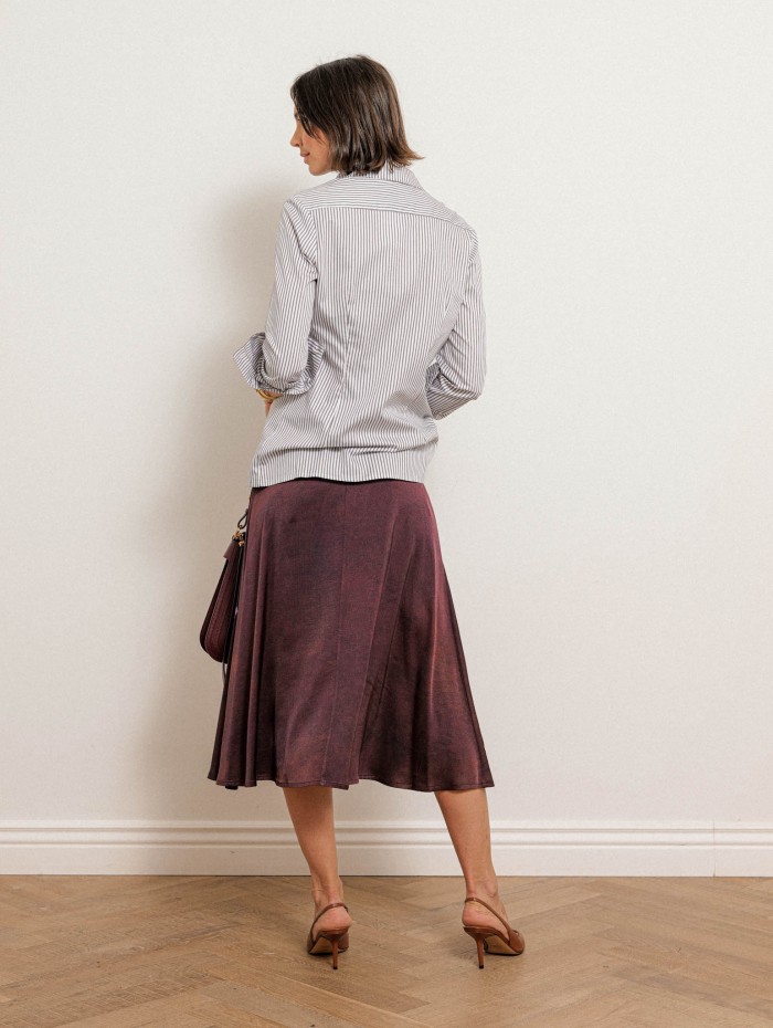 Jupe midi fluide à motifs bordeaux - Gonna - Stella Jean