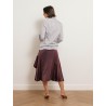 Jupe midi fluide à motifs bordeaux - Gonna - Stella Jean
