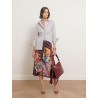 Jupe midi fluide à motifs bordeaux - Gonna - Stella Jean
