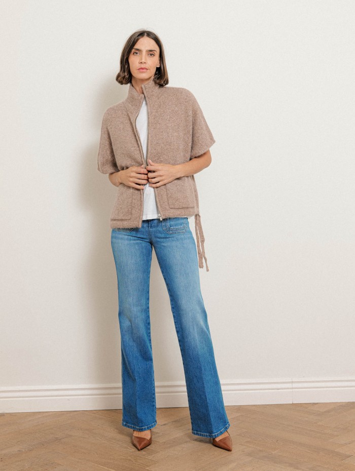 Poncho oversize en alpaga - Beige - Majestic Filatures