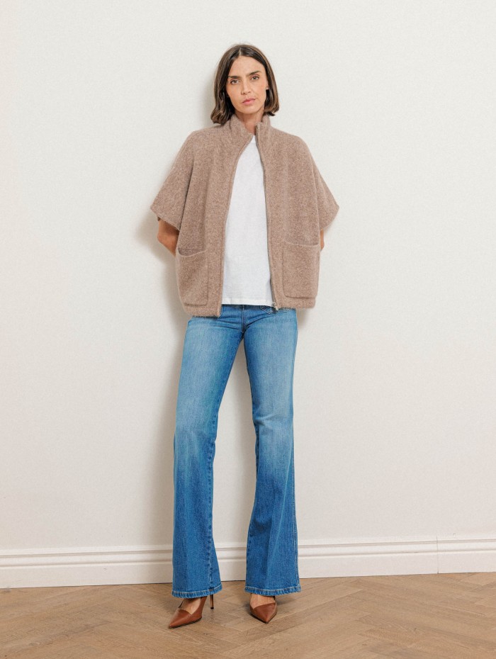 Poncho oversize en alpaga - Beige - Majestic Filatures