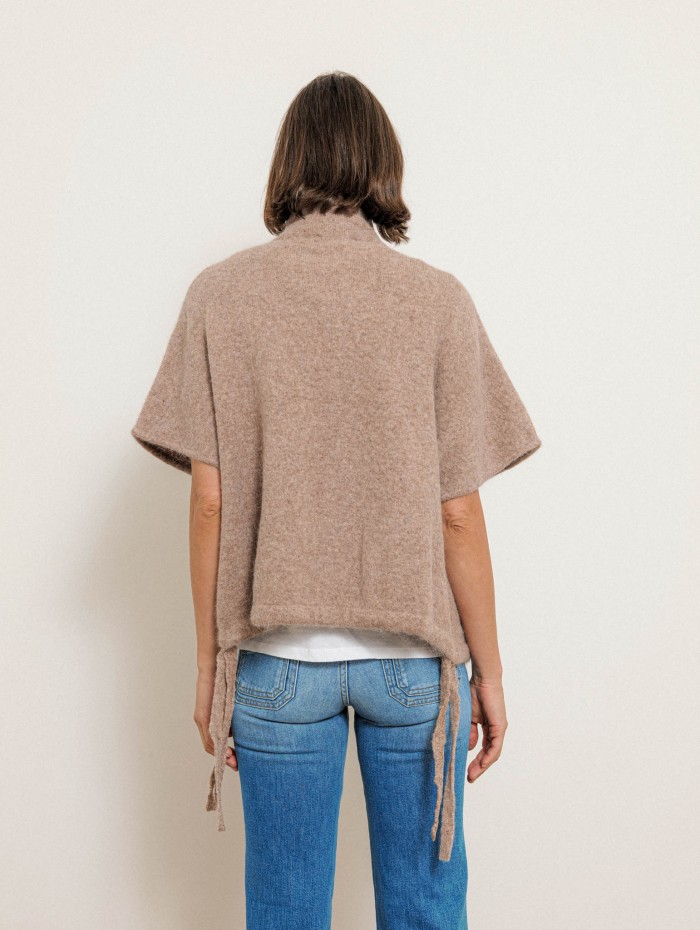 Poncho oversize en alpaga - Beige - Majestic Filatures