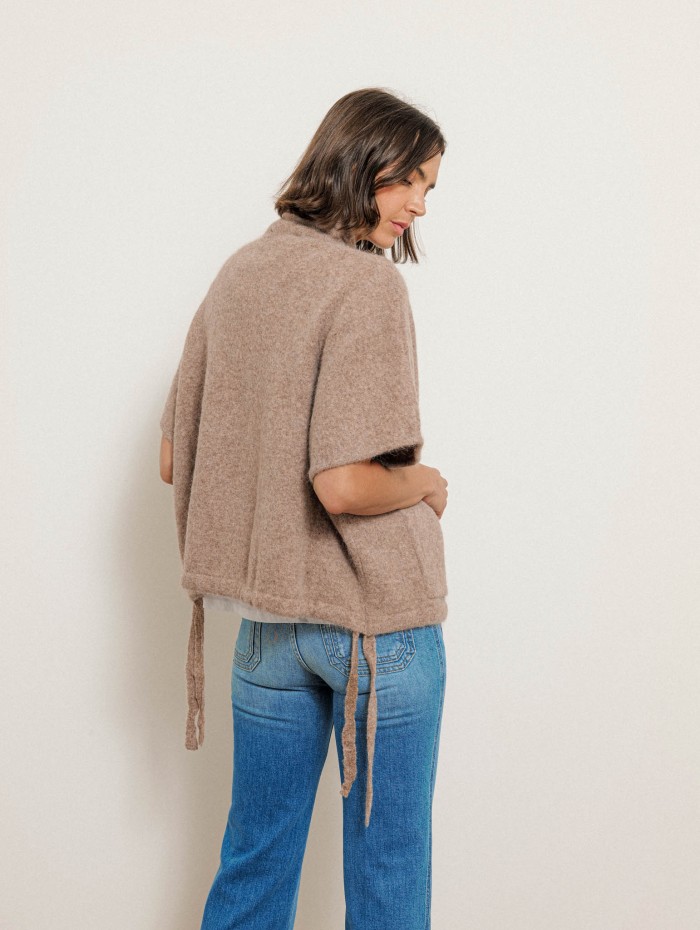 Poncho oversize en alpaga - Beige - Majestic Filatures