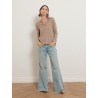 Polo manches longues en cachemire - Beige - Majestic Filatures