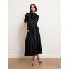 Pull à pois en laine et cachemire - Noir - Majestic filatures
