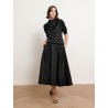 Pull à pois en laine et cachemire - Noir - Majestic filatures