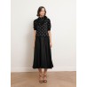 Pull à pois en laine et cachemire - Noir - Majestic filatures