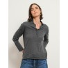 Polo manches longues en cachemire - Gris - Majestic Filatures