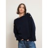 Pull col bateau en laine et cachemire - Bleu - Majestic Filatures
