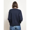 Pull col bateau en laine et cachemire - Bleu - Majestic Filatures