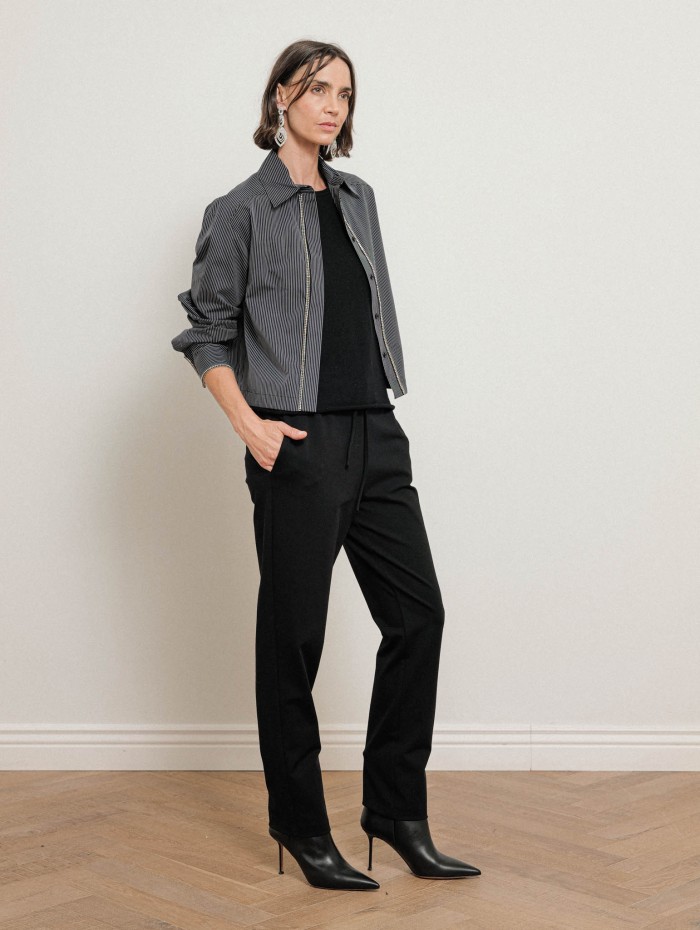 Chemise en coton à passepoil strassé - Magma - Max Mara