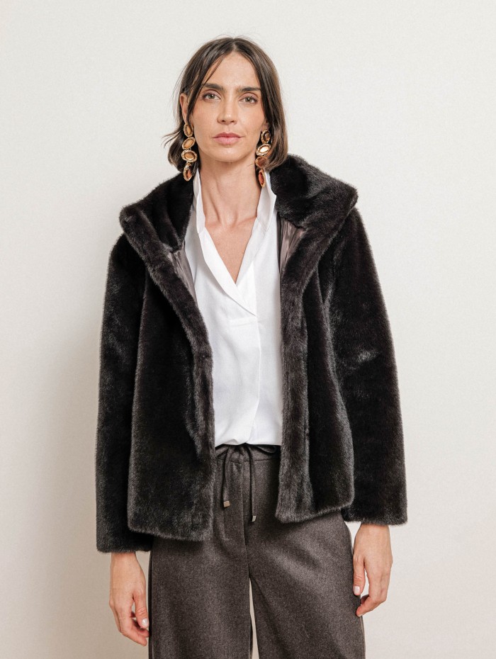 Veste en fausse fourrure à col montant - Crea - Max Mara