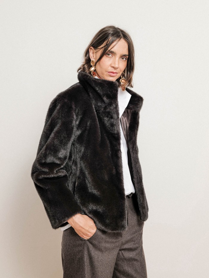 Veste en fausse fourrure à col montant - Crea - Max Mara