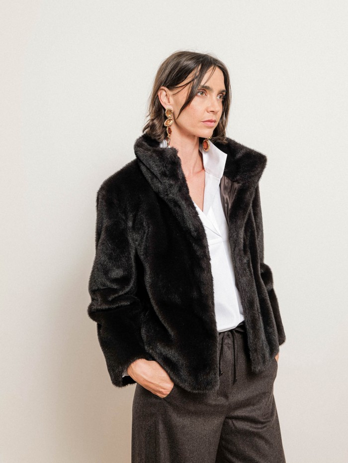 Veste en fausse fourrure à col montant - Crea - Max Mara