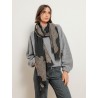 Écharpe noire à fleurs beige - Laurence - 26 Avenue
