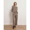 Pull col V en laine mérinos cachemire et soie - Beige - Majestic Filatures