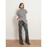 Pull sans manches à col roulé gris en laine et cachemire - Cobalto - Majestic Filatures
