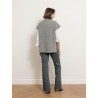 Pull sans manches à col roulé gris en laine et cachemire - Cobalto - Majestic Filatures