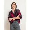 Pull polo jacquard à losanges en laine et cachemire - Gris - Majestic Filatures