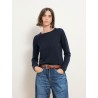 T-shirt manches longues en cachemire - Bleu marine - Majestic Filatures