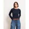 T-shirt manches longues en cachemire - Bleu marine - Majestic Filatures