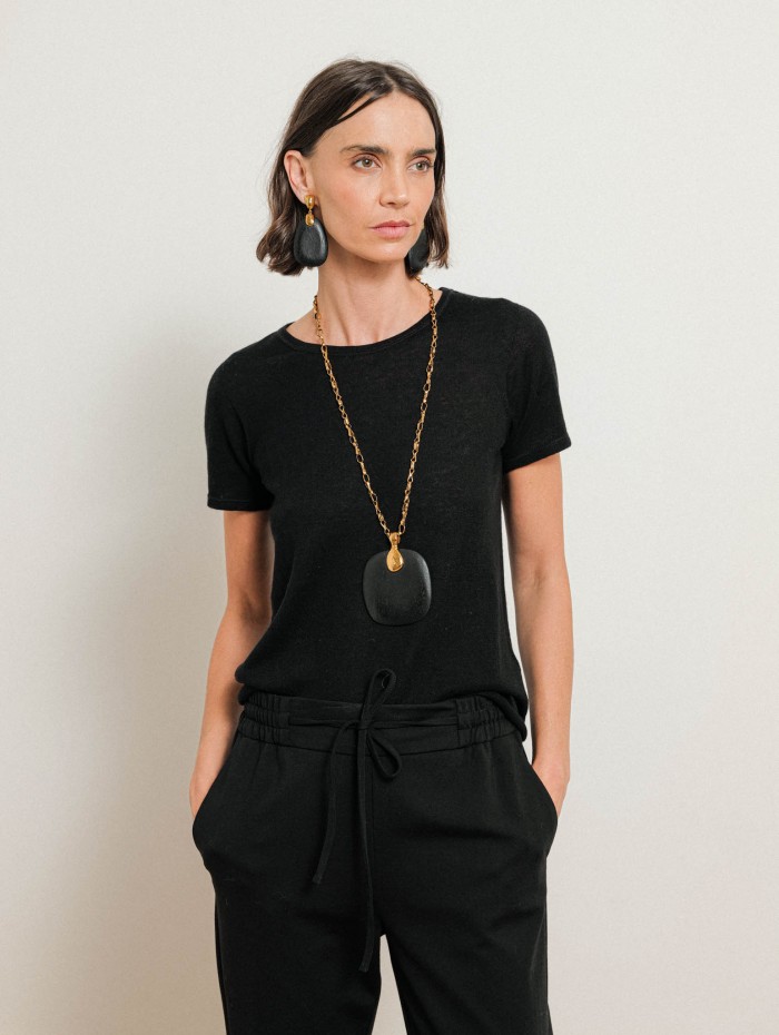 T-shirt manches courtes en cachemire - Majestic Filatures
