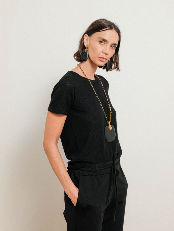 T-shirt manches courtes en cachemire - Majestic Filatures