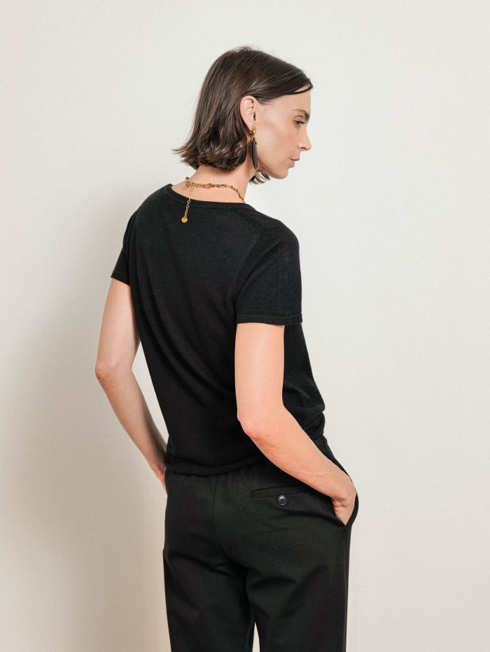 T-shirt manches courtes en cachemire - Majestic Filatures