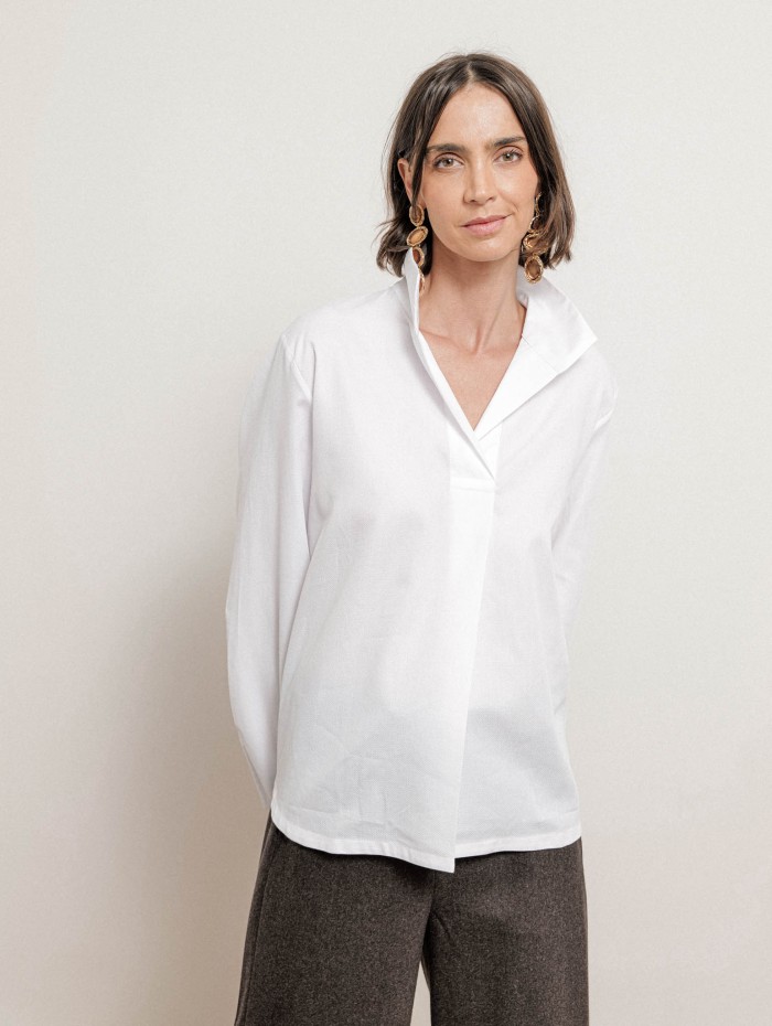 Top blanc oversize en coton bio - Noa  - Ines de la Fressange