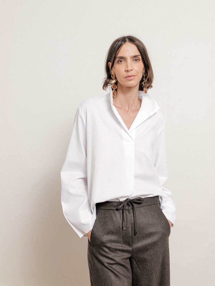 Top blanc oversize en coton bio - Noa  - Ines de la Fressange