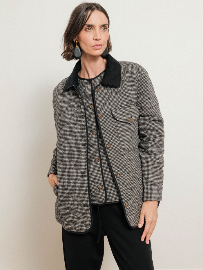 Veste matelassée bi-matière à coupe droite - Milady - Ines de la Fressange