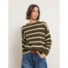 Pull rayé en laine Mérinos à coupe large - Maelia - Ines de la Fressange