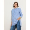 Chemise rayée bleue en coton à coupe large - Blair - Ines de la Fressange