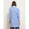 Chemise rayée bleue en coton à coupe large - Blair - Ines de la Fressange