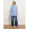 Chemise rayée bleue en coton à coupe large - Blair - Ines de la Fressange