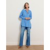 Chemise longue bleue en coton à coupe large - Blair - Ines de la Fressange