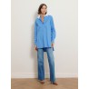 Chemise longue bleue en coton à coupe large - Blair - Ines de la Fressange