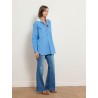 Chemise longue bleue en coton à coupe large - Blair - Ines de la Fressange