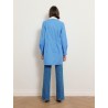 Chemise longue bleue en coton à coupe large - Blair - Ines de la Fressange