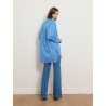 Chemise longue bleue en coton à coupe large - Blair - Ines de la Fressange