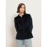 Veste en velours bleu marine à coupe cintrée - Georges - Ines de la Fressange