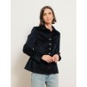 Veste en velours bleu marine à coupe cintrée - Georges - Ines de la Fressange